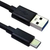 USB-A Plug to USB-C Plug USB 3.0 Lead, 1m Black
